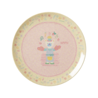 Girls Pink Cooking Print Melamine & Bamboo Plate Rice DK